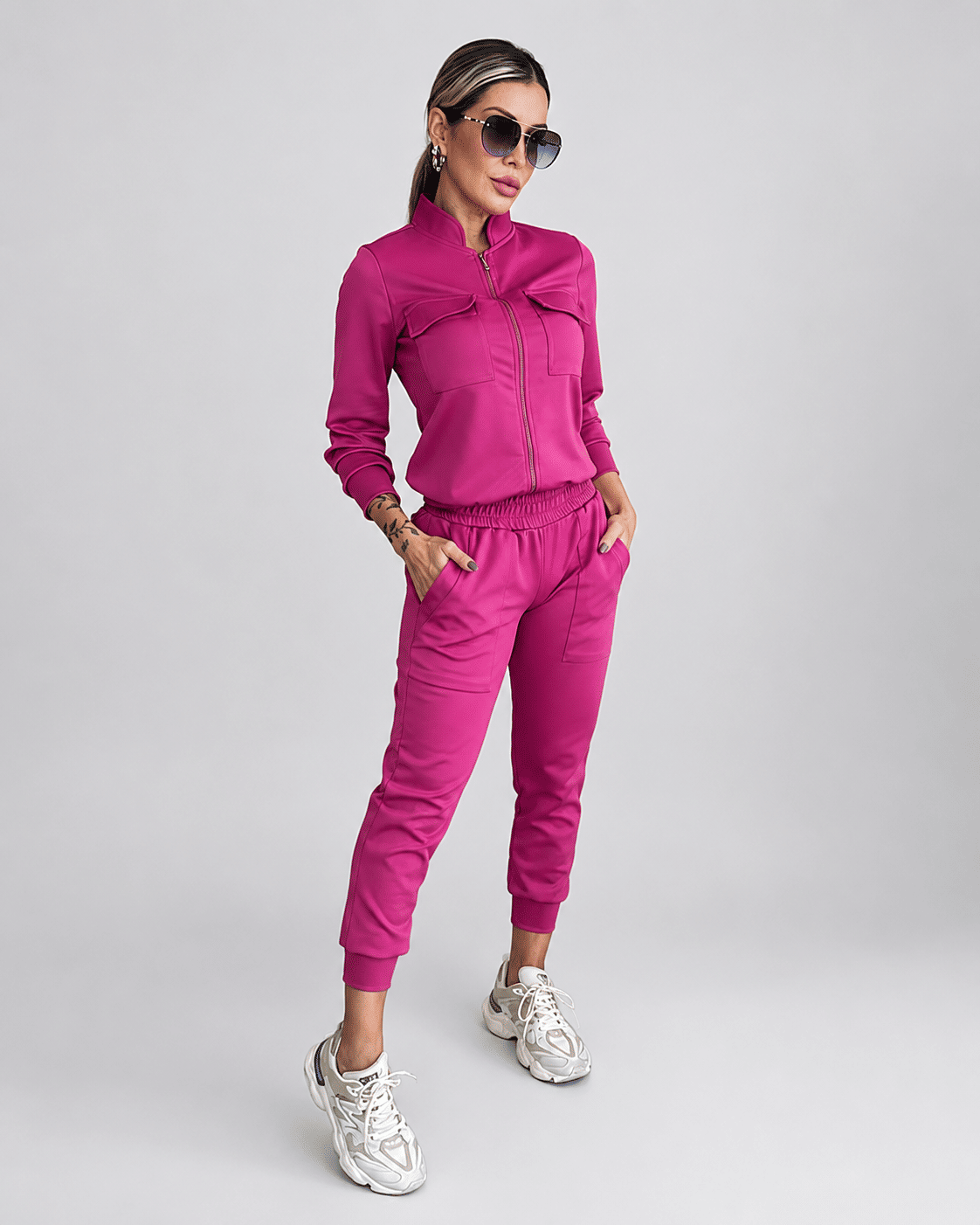 Conjunto Neoprene Dalila Fúcsia - Apresentação